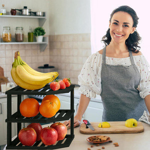 Desktop Storage <b>Rack</b> 3 Tier Square <b>Plate</b> Organizer Kitchen Countertop Storage PP Plastic - Product Image 2