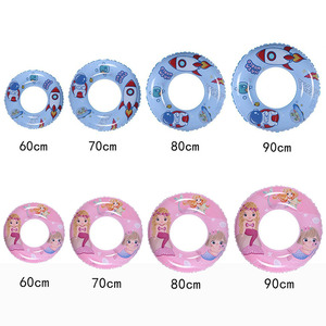 Bouée gonflable pour enfants, ronde, motif bleu espace, PVC 0,18 mm, flotteur de piscine - Product Image 4