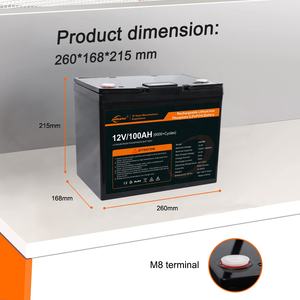 Jsdsolar12Vリチウム電池充電式100AHLiFePO4電池パック12.8V100AHディープサイクルリチウムイオンエネルギー貯蔵電池 - Product Image 3