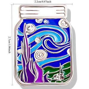 Nouvelle collection : Émail antique Van Gogh Nuit étoilée en alliage de zinc plaqué nickel noir – Souvenir créatif pour artistes, mode, sport et amour - Product Image 4
