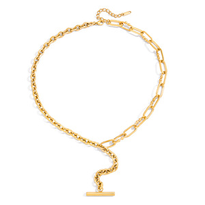 Collar de Cadena con Colgante de Barra de Acero Inoxidable, Joyería Minimalista con Borla, Accesorio de Moda para Mujer - Product Image 5