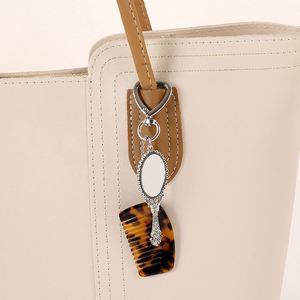 2-in-1 Mini Mirror and Comb <b>Compact</b> Car Bag Purse Pendant Charm Phone Keychain Accessory & <b>Makeup</b> Tool - Product Image 5