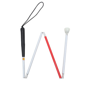 Canne pliable en alliage d'aluminium pour enfants, tête rotative blanche, tête de canne noire, fonction clignotante, bâtons de randonnée - Product Image 5