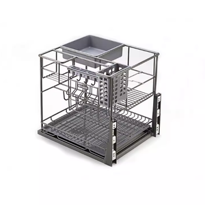 Étagère à épices intégrée pour tiroir de meuble, rangement multi-niveaux avec mécanisme d'amortissement - Product Image 1