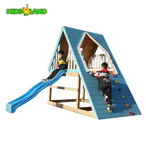 Kids Playground Equipment Outdoor Playground Slides Castle Play House Wooden Climbing Frame Swing Set