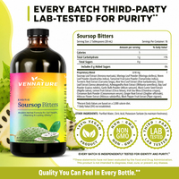 Suplemen Herbal Cairan Soursop Bitters 16 fl oz dengan Biji Hitam, Kunyit, dan Ekstrak Botani