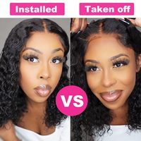 Perruques Lace Front sans colle, pré-épilées, pré-coupées, prêtes à porter pour débutantes, perruque Bob, densité 180%, 12