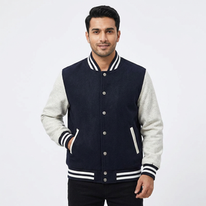 Eco-friendly Sustainable Embroidery <b>Men</b> College <b>Leather</b> Sleeves Custom Baseball Bomber Letterman Varsity <b>Jacket</b> <b>Men</b> - Product Image 1