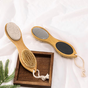 Lima de pie de bambú natural, removedor de callos, multiusos, 4 en 1, Kit de pedicura para pies con cuidado de los pies, cepillo de cerdas de jabalí, <span class=keywords><strong>piedra</strong></span> pómez - Product Image 3