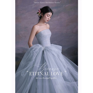 Strapless Tulle Ball Gown Empire Waistline Wedding Dress Vintage Style For Photo Studio Use - Product Image 4