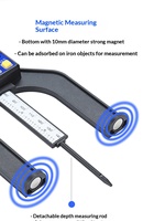 Calibrador Digital Electrónico de Alta Precisión para Medir Profundidad 0-80mm, para Trabajos de Bricolaje, Medición de Altura de Agujeros en Sierras de Mesa para Madera