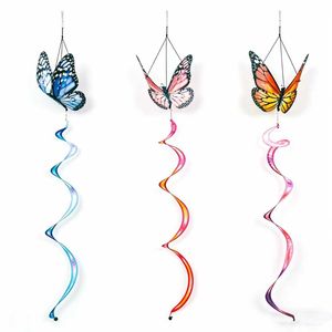 Nieuwe lente buiten camping tuin decoratie regenboog vlinder roterende windstrip windspinner streamer - Product Image 2