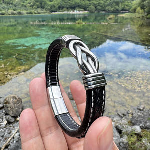 Yüksek Kaliteli Vintage Bileklik, Mıknatıslı Paslanmaz Çelik Tokalı Sonsuz Bağ Erkek Bilekliği Hediyelik - Product Image 6