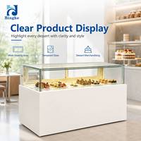 Vitrine Réfrigérée à Gâteaux Binghe, Simple Niveau, Vitrine en Verre, Refroidissement par Ventilation, Porte Coulissante pour Boulangerie et Pâtisserie