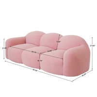 ATUNUS Vakuumkomprimiertes Sofa für Wohnzimmer Schlafzimmer Möbel Rosa Wolken-Schlafsofa 3-Sitzer-Sofa Couch Neues Design Sofa-Set
