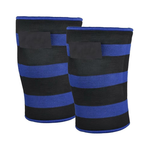 Rodillera de Compresión con Rayas Negras y Azules, Cierre Ajustable con Gancho y Bucle, Unisex, para Entrenamiento de Fuerza - Product Image 5
