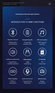 Haut-parleur Bluetooth à double moteur haute puissance, haut-parleur portable sans fil avec design en tissu pour la maison, les voyages en plein air - Product Image 6