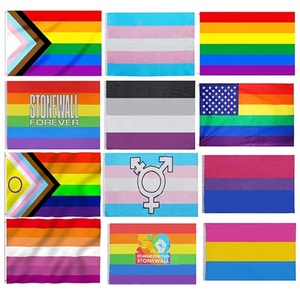 ธงสีรุ้งประดับตกแต่งกลางแจ้งธงสีรุ้งแบบปรับแต่งได้ลาย3x5ft 100% โพลีเอสเตอร์ - Product Image 5