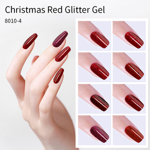 Gel à ongles rouge pailleté de Noël DZ Nail - Gel brillant à séchage rapide, sans écaillage, pour la décoration des ongles en DIY et en salon - Product Image 3