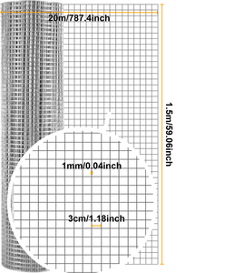 Small Galvanized Wire <strong>Mesh</strong> Roll <strong>Lightweight</strong> Crafting Net for Iron Wire <strong>Mesh</strong> Cage and Raised Garden Beds - Product Image 3