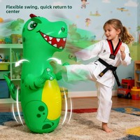 Sac de frappe gonflable en plastique Dinosaure, jouet de boxe style décontracté pour enfants, parfait pour les activités de plein air, cadeau pour garçons et adultes