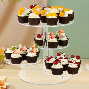 Rak kue akrilik Multi lapisan transparan, rak kue wisuda pernikahan, mudah dibongkar, tampilan meja makanan penutup, penyimpanan berdiri - Product Image 3