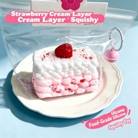 Jouet anti-stress en silicone de qualité alimentaire en forme de fraise au chocolat blanc, à presser, pour garçons, filles et jeunes, très populaire sur internet
