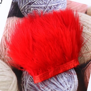 Tự Nhiên Thổ Nhĩ Kỳ Fluffy Lông Fringe Trim Craft 6-8 Inches Chiều Rộng Gói 2 Yards 1Pcs Màu Đỏ Thổ Nhĩ Kỳ Fluffy Lông - Product Image 4