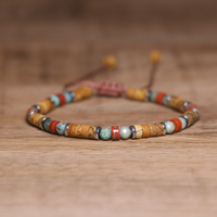 Bracelet ajustable pour homme en pierre naturelle jaspe rouge, turquoise africaine et hématite, fait main, bijou énergétique de guérison