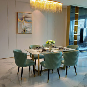 Tavoli da pranzo moderni di progettazione di marmo bianco naturale nordico del secolo della polonia con le sedie - Product Image 5