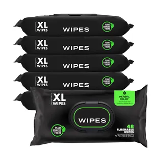 Wholesale High Quality Custom Logo Mint Chill Extra-Large Adult Wet Wipes Flushable Wipes With Vitamin-E Aloe