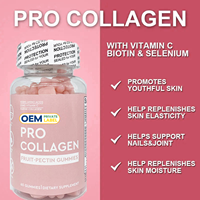 Gummies de Collagène Marin Herborigen pour l'Éclat de la Peau et Anti-Âge 5000mg – Complément de Collagène Sans Sucre pour la Santé des Cheveux, des Ongles et de la Peau