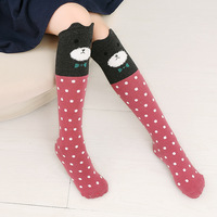 Chaussettes hautes pour enfants, style japonais, mignonnes, dessin animé, animaux, en coton peigné respirant, automne-hiver, pour hommes et femmes