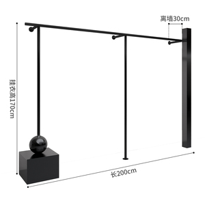 Negozio al dettaglio appendiabiti in metallo appendiabiti da parete appendiabiti in metallo nero espositore per abiti da donna - Product Image 3