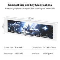 Thermalright TV9.16 LCD blanco Panel  IPS 9.16 pulgadas pantalla maestra CPU / GPU temperatura para computadora de juegos