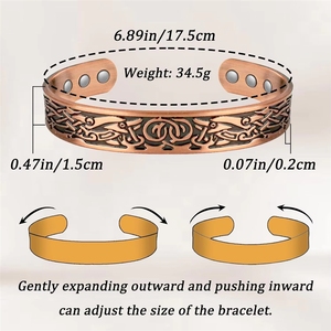 Pulsera Magnética para Hombre y Mujer, 99.9% Plata Pura Sólida, con 6 Imanes Potentes, Ajustable, Caja de Regalo para Padre, Esposo, Novio - Product Image 3