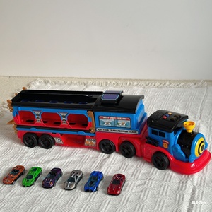 Kids Educational Alloy Container Truck <strong>Toy</strong> Deformable Storage <strong>Lorry</strong> With Train Track Eject Car Play Set for Children - Product Image 2