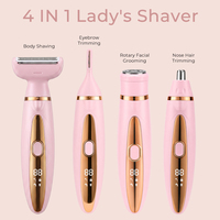 PRITECH Elektrische Dames Scheerapparaat 4-in-1 Haarverwijdering voor Vrouwen Pijnloze Bikini Trimmer IPX6 Waterdicht Pijnloos Type C