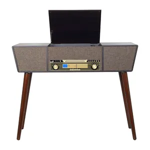 OEM Tourne-disque vinyle Gramophone USB AM FM Radio Bluetooth AUX IN Tourne-disque avec haut-parleurs