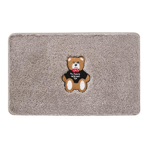 Tapis en peluche en forme d'ours, en microfibre, antidérapant, absorbant, pour la maison, la chambre à coucher, la salle de bain, l'entrée, design original, gris beige - Product Image 2