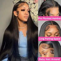 Perruque frontale sans colle 13x6 avec dentelle HD transparente, 100% cheveux humains brésiliens vierges non traités, perruques Lace Front