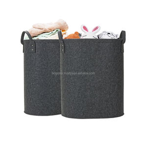 Cesto de Ropa Ovalado Moderno de Fieltro, Cesto para Ropa Sucia con Cestas de Almacenamiento para Uso en el Baño - Product Image 5
