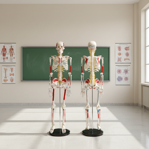 Modèle d'anatomie du <span class=keywords><strong>squelette</strong></span> <span class=keywords><strong>humain</strong></span> grandeur nature, double <span class=keywords><strong>face</strong></span>, codé par couleur, avec support, pour l'enseignement médical - Product Image 2
