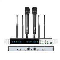 Microphone sans fil portable à condensateur double canal UHF AIDI de haute qualité pour karaoké, réunions, fêtes et usage en église, véritable diversité