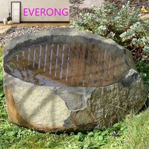 Đứng Cột Handmade Basalt Đá Rắn Đá Chim Tắm Nước Trung Chuyển Cho Ngoài Trời Vườn Ban Công Decking - Product Image 2