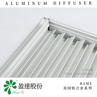 Diffuseur carré RAME 10*10 en alliage d'aluminium moderne, haute résistance, anti-dégradation, pour systèmes de climatisation centralisée commerciale