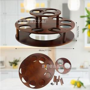 Wooden Spice Rack 44cm 360 Degree Rotating Multi Layer Round Storage For <b>Kitchen</b> Condiments - Product Image 1