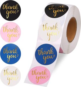 <b>Waterproof</b> Luxury Packaging Adhesive Roll <b>Labels</b> Thank You Stickers Reusable Eco-Friendly for Packed Products - Product Image 3