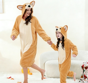 Nouvel ensemble de <span class=keywords><strong>pyjama</strong></span> une pièce pour enfants, en flanelle lavée de haute qualité, motif chien Corgi 3D, style dessin animé, pour filles et garçons, idéal pour l'hiver - Product Image 2