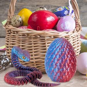 Ensemble d'œufs de serpent imprimés en 3D - Décoration de Pâques et cadeau farfelu |   Jouet fantaisie qui brille dans le noir - Product Image 6